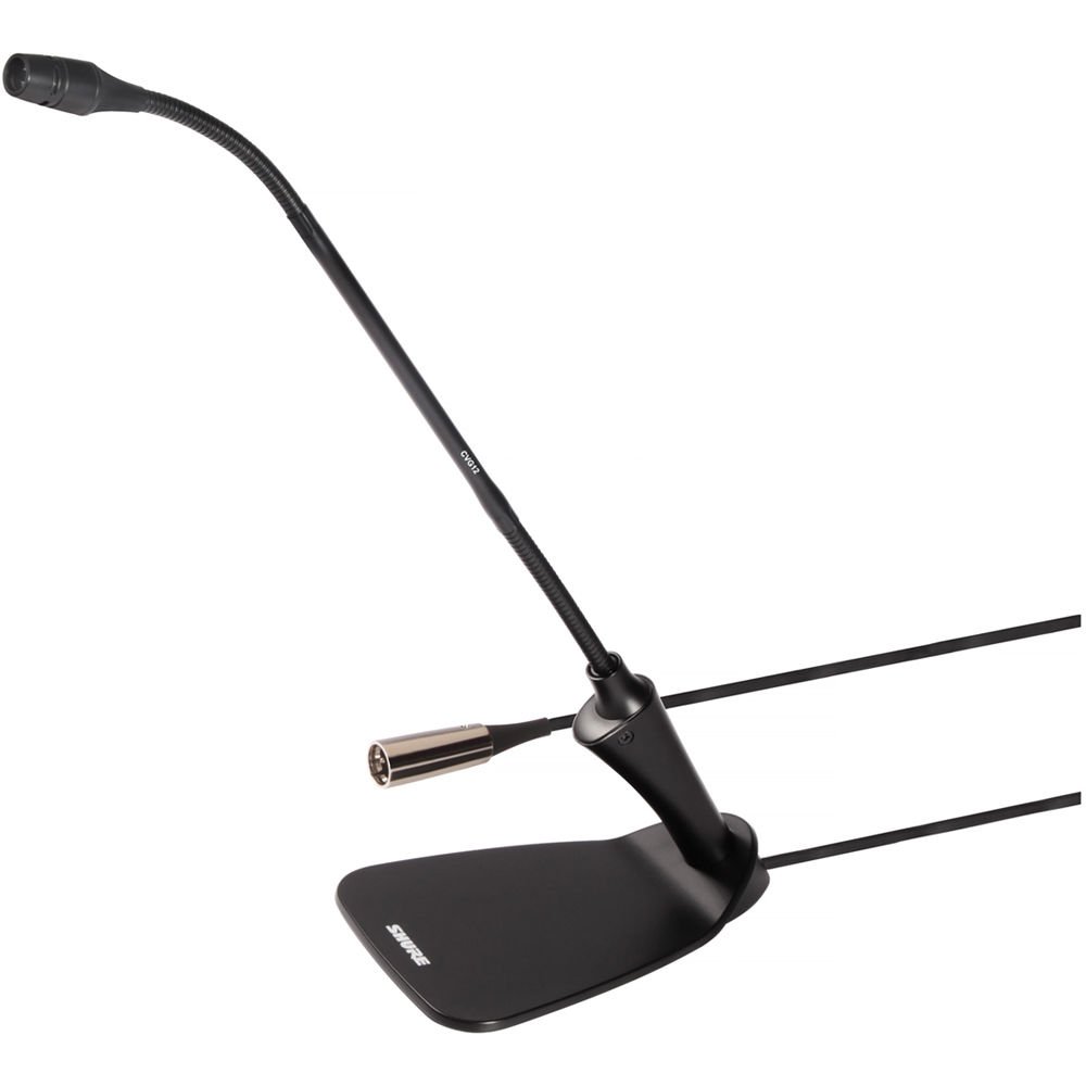Shure Centraverse CVG CVG12D-B/C Microphone col de Cygne avec Base de Bureau intégrée, Microphone à condensateur cardioïde avec col de 30,5 cm et préamplificateur intégré, Pare-Brise et Bride de