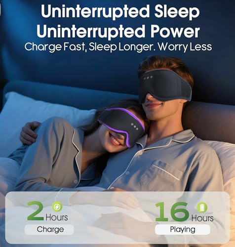 Image of LC-dolida 2 Pack Bluetooth Sleep Mask, Bamboo Cotton 3D Blackout Contoured Bluetooth Sleep Headphones, Sleeping Eye Mask with 5.4 Bluetooth Headphones, Eye Sleep Mask for Side Sleepers, Black
