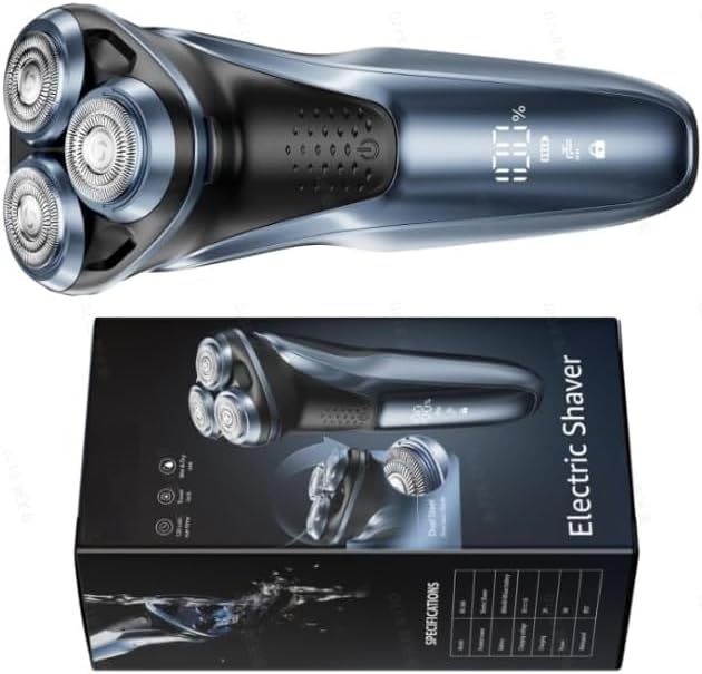 GDKLXL Rechargeable Electric Razor for Men: IPX7 Waterproof Shaver - 1.5H Fast Charge, 4D Flex Precision Blades with Pop-Up Trimmer - Gentle on Sensitive Skin, Travel-Friendly