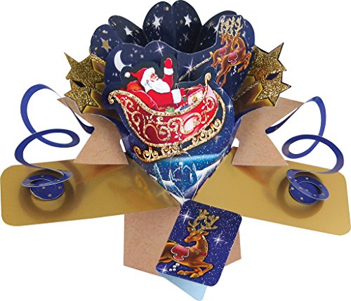 Santa & Sleigh Christmas Pop Up Card - XPOP025