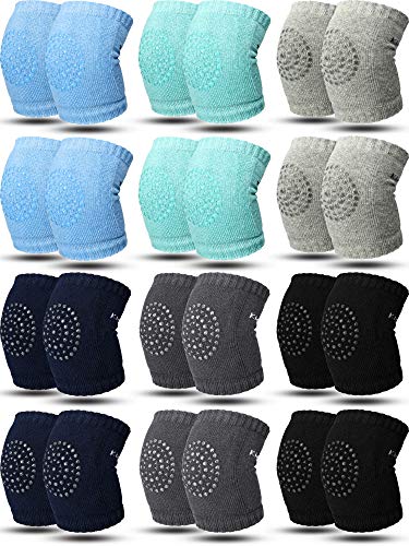 12 Pairs Baby Crawling Knee Pads Anti-Slip Knee Sleeves Protectors Elastic Toddlers Leg Warmers