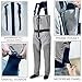 Suwequest Breathable Zip-Front Fishing Waders Waterproof Zippered Stockingfoot Waders Seams Wading Gear Gray XS