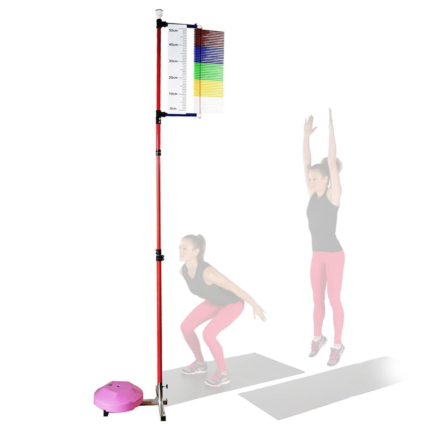 ZMJGLL Vertical Jump Tester,Standing High Jump Training Equipment w/Stable Base,for Basketball Volleyball Spike Coach Challenger (3.9-11.5 Feet)
