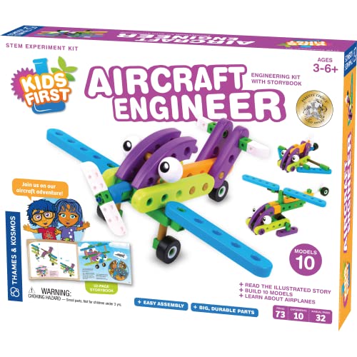 Thames & Kosmos Kids First Aircraft Engineer | STEM | 32 Page Full-Color Illustrated Storybook | Ages 3+ | Preschoolers & Kindergartners | Develop Fine Motor Skills | Parents' Choice Gold Award