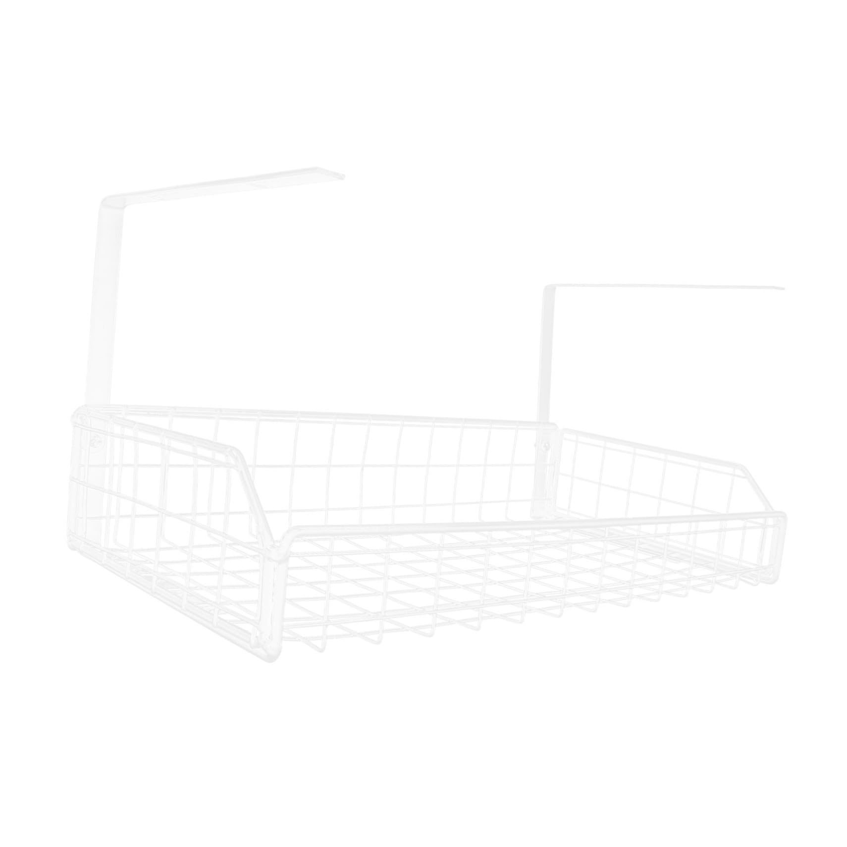 ABOOFAN Organisateur de Câbles sous Bureau Blanc en Fer, Panier de Rangement Réutilisable pour Gestion des Câbles, pour Bureau et Espace sous Table