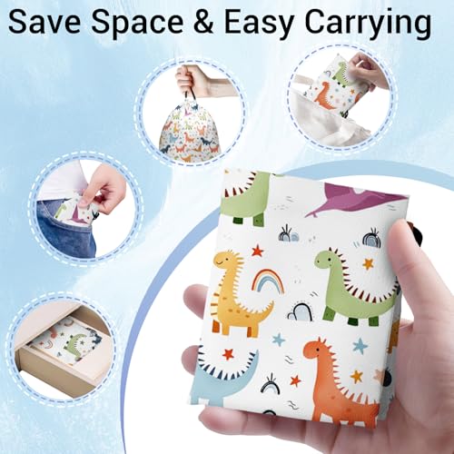 Image of Cartoon Dinosaur Gymnastics Drawstring Bags Lightweight Gymnasts Grip Bag Storage Pouch