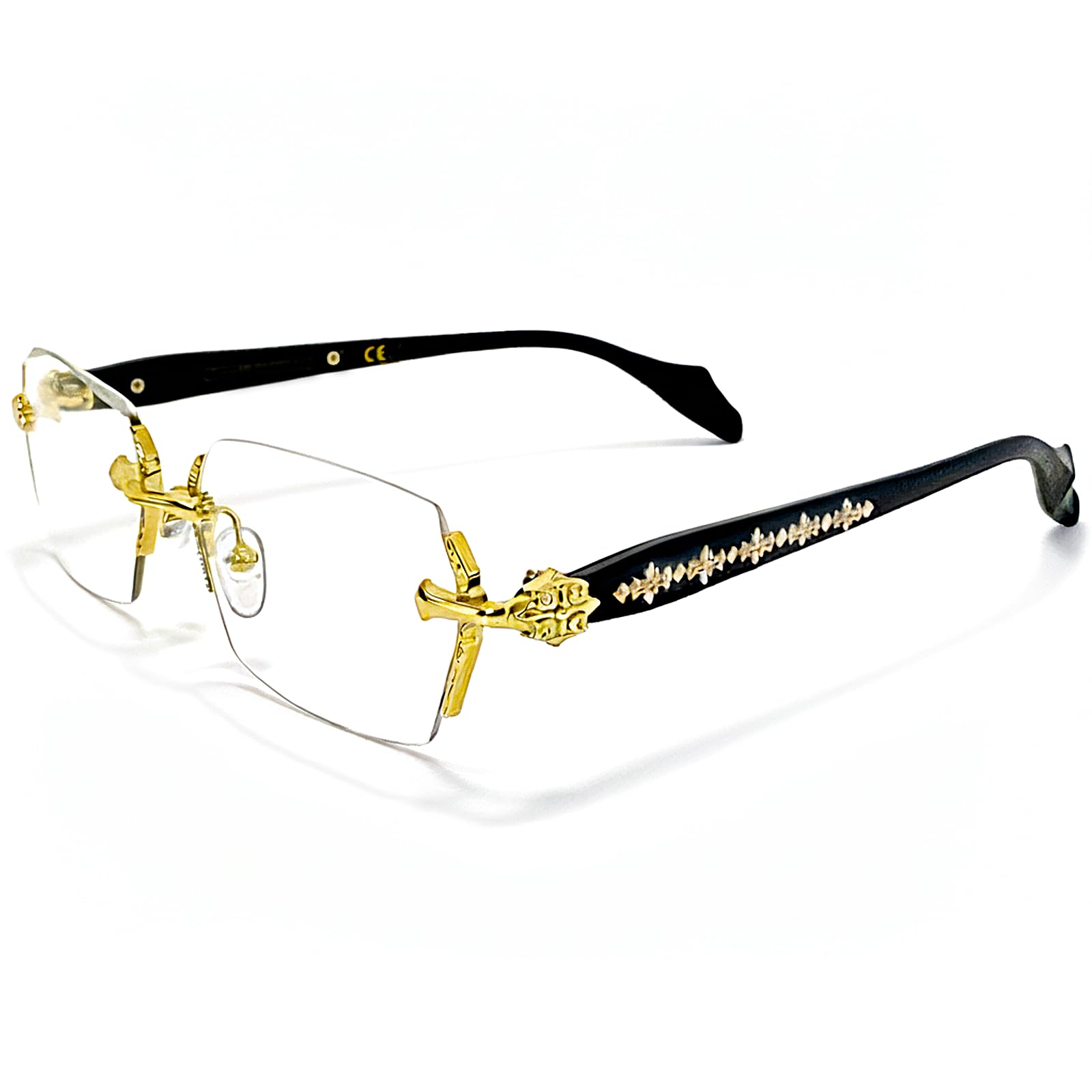 Amazon | [3TRAPX] リムレス メガネ メンズ レディース フレームレス