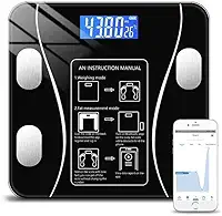 Balança Digital Bioimpedância Bluetooth – Medições Precisas de IMC, Gordura Corporal, Massa Muscular, Taxa Metabólica – Precisão até 180kg, Sincronização Fácil com App Com 2 Pilhas Inclusas No Pacote