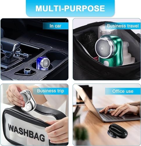 Image of Mini Portable Electric Shaver for Men, Compact Travel Razor, Black, USB Rechargeable