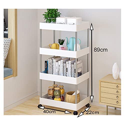 Regalboden Schlafzimmer Küche Trolley WC Lagerung Regal Mobil Badezimmer Rad Abstellflächen (Größe : 40cm×22cm×89cm)
