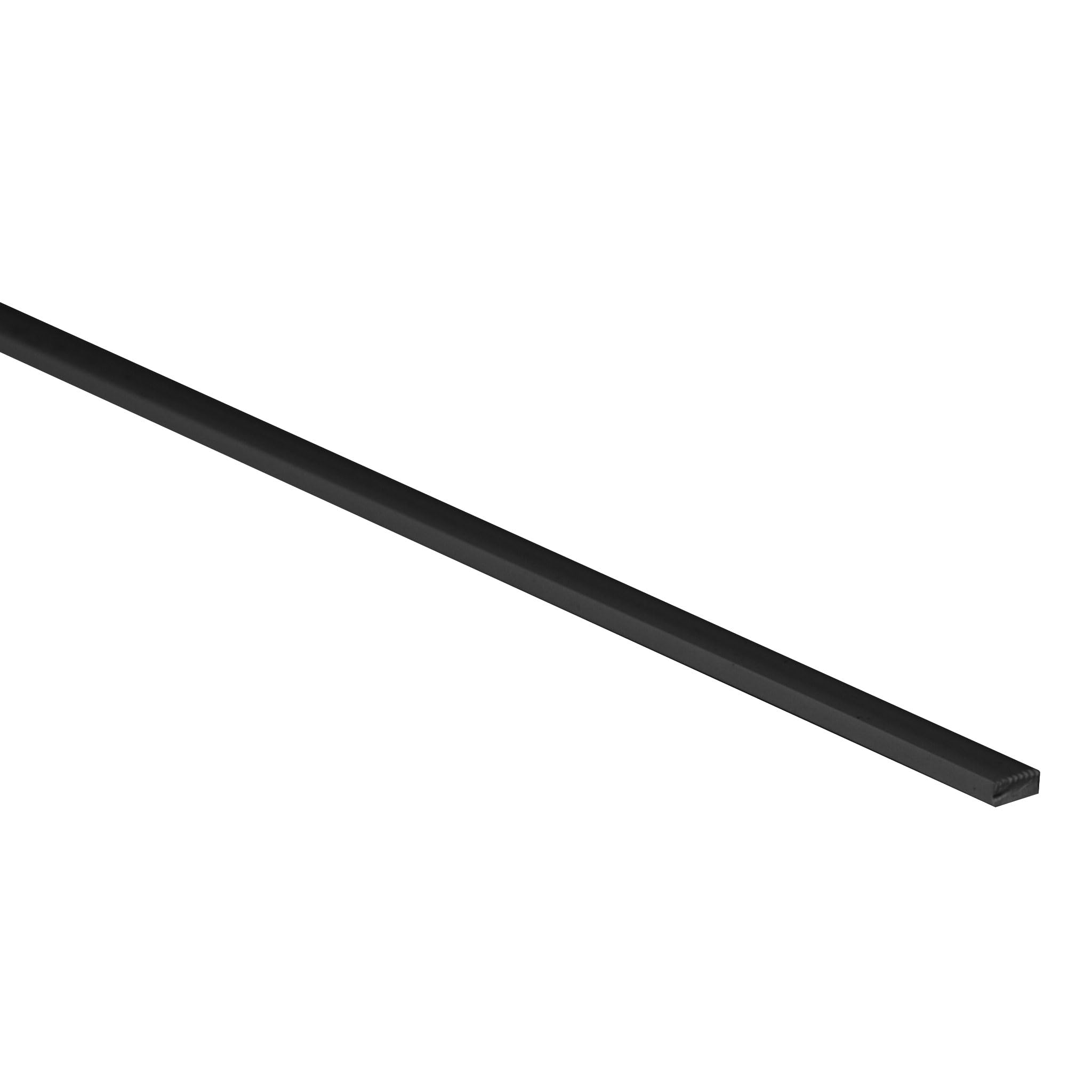 BlackPVC Flat Strip Bar, 10mm x 2.0mm x 3 Metre, Solid Plastic Profile