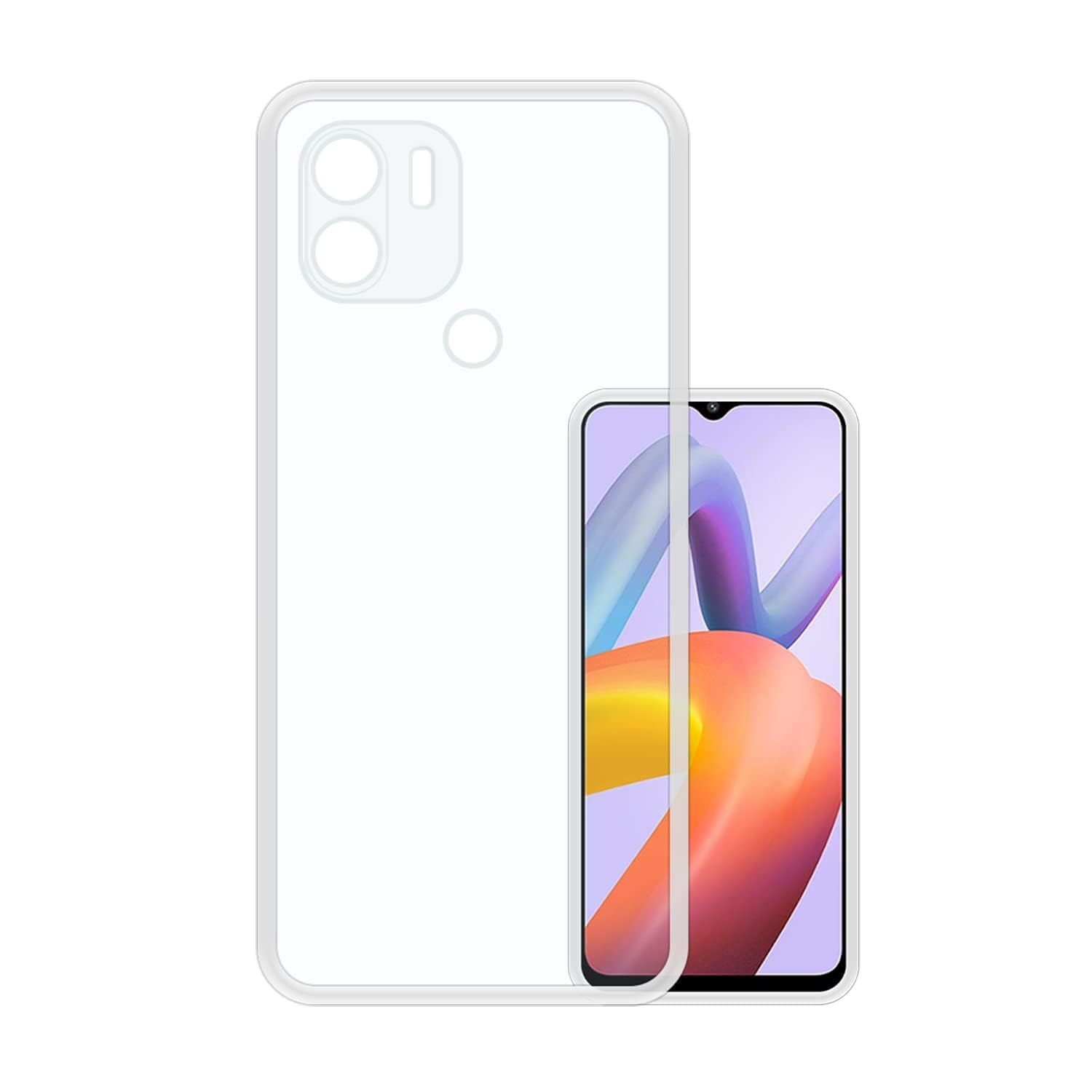 AA19 Back Case Cover for Redmi A2 Plus (Silicon | Transparent |Soft Flexible| Camara Protection)
