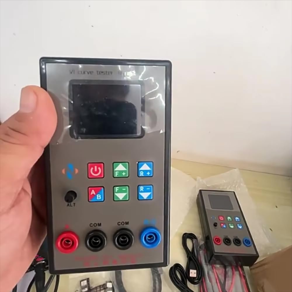 Front view of the LeTkingok NI-210SC VI Curve Tester held in hand