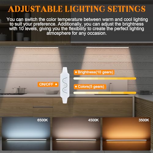 Lixada Under Cabinet Kitchen Lights 30CM Dimmable Cupboard Closet Strip Lights Remote Control APP Control LED Wardrobe Light for Indoor Kitchen Shelf Counter Corridor Stair(4 Packs) - Image 2