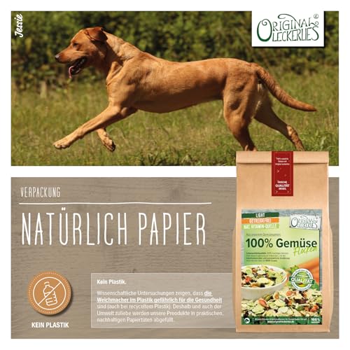 ORIGINAL LECKERLIES® 100% Gemüse-Flocken, 2 kg getreidefreie Gemüseflocken, Hundeflocken, Barf Zusatz Hund Hundefutter – Naturprodukt für Hunde