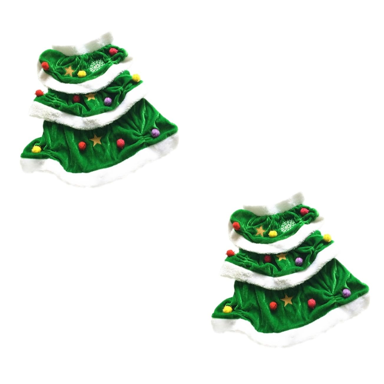 HMJGDHX 2 Pezzi Abito per Cani a Forma di Albero di Natale Vestiti per Animali Domestici per Natale Confortevole Felpa con Cappuccio Calda per Costume da Festa per Cani Abito Festivo per Animali