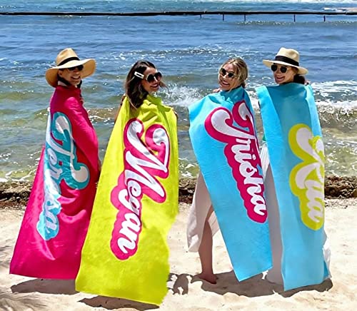 Promistill Personalized Beach Towel With Name, Custom Beach Towel Microfiber Bath Towel Quick Dry Pool Towel For Pool Bath Vacation Gift-30” X 60” #TOP1