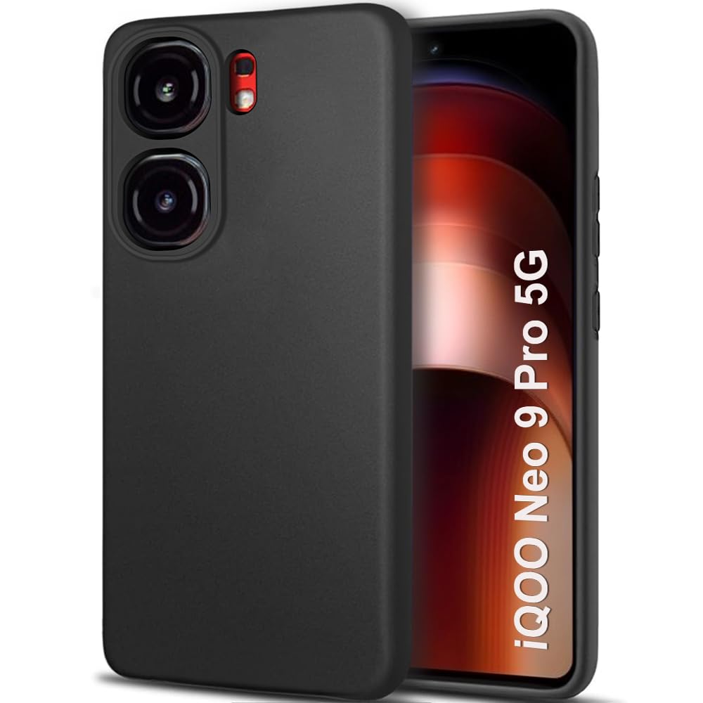 TheGiftKart Sleek Back Cover Case for iQOO Neo 9 Pro 5G | Slim Fit Protective Design | Ultra Matte Finish | Camera Protection Bump | Soft Silicon Back Cover Case for iQOO Neo9 Pro (Silicone, Black) (B0CTXHRN1K) Amazon Price History, Amazon Price Tracker