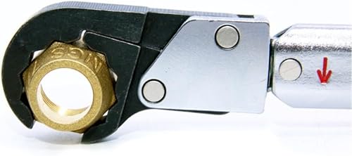 1PC Clé dynamométrique à cliquet 1/4 or 3/8 or 1/2 or 5/8" pour réparation automobile AC, clé à extrémité ouverte réglable de 17 à 29 mm avec portée de 18 à 75 N.m, (17 mm) - 5