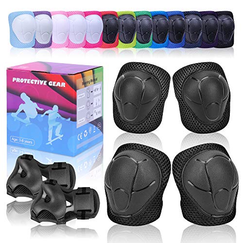 Vikaster Juego de Protecciones Infantil,de protección de para Rodilleras para niños,Safeguard, Knee Usado para Bicicleta, patineta, Patinaje, Scooter y Otros Deportes Extremos al Aire Libre