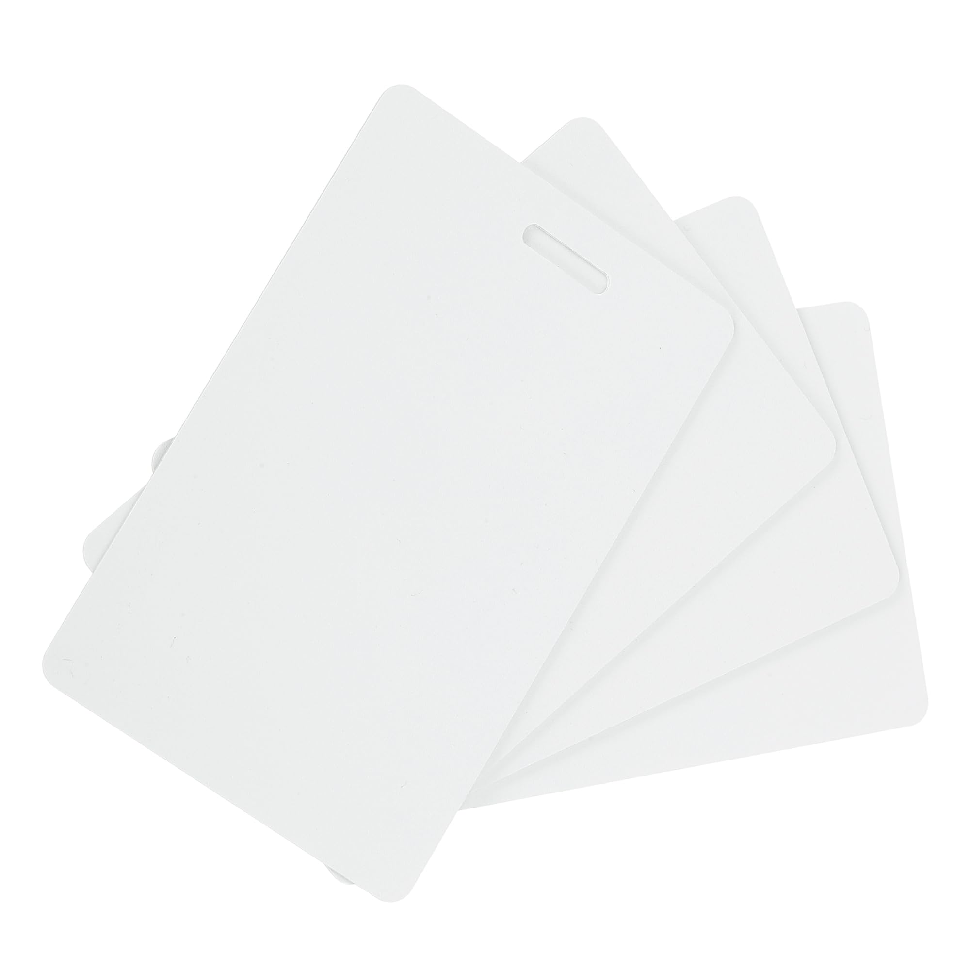 sourcing map 50 Pack Blank PVC Cards 30mil ID Blank Credit Cards with Slot Punch on Short Side for ID Badge Printer, Graphics White