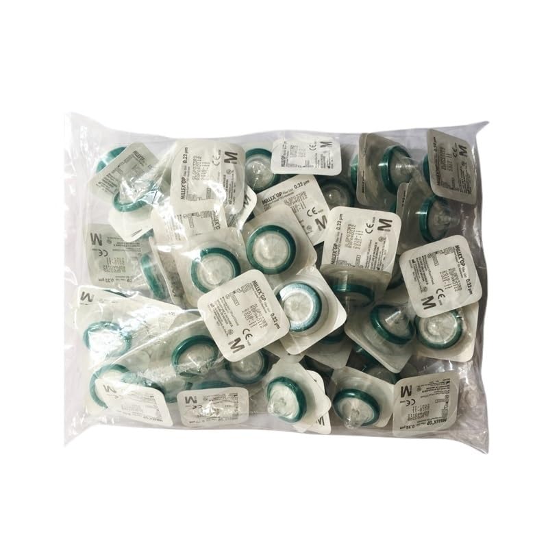 Unidad de filtro de jeringa de laboratorio 33 mm Millipore Membrana de filtro de polietersulfona PES 0,22 um Esterilizado SLGP033RB 50 piezas
