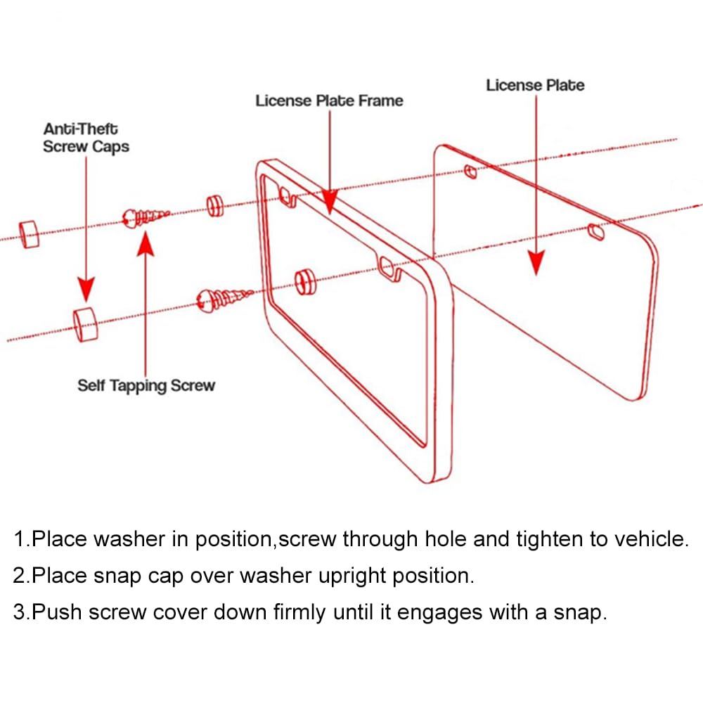 Custom License Plate Frame Cool Funny Car Decor Gift Personalized Licesne Plate Cover 2 Hole Customize License Plate Holder Aluminum Metal Car Tag Frames New Car Gift for Men Women