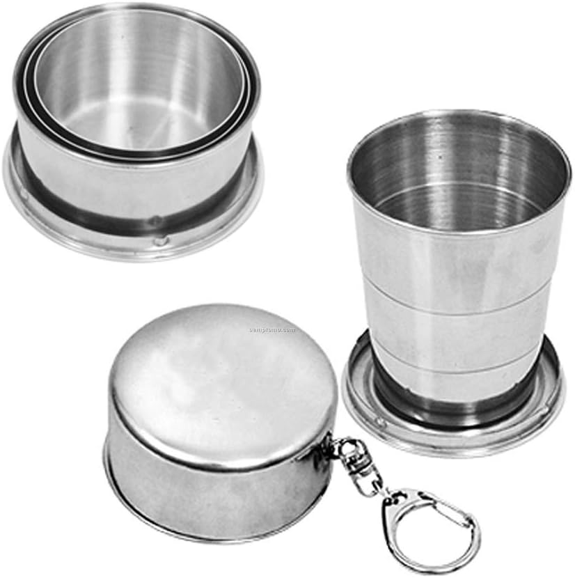ODDCLICK BG Bazzar Gali Mini Outdoor Folded Collapsible Water Beer Glass Stainless Steel Portable Travel Folding Mug, 75Ml, Assorted Colour
