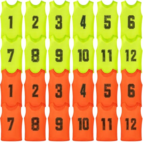 Vabean 24 Pack Nylon Mesh Scrimmage Team Practice Vests Pinnies Jerseys Train Vest for Adult Sport...