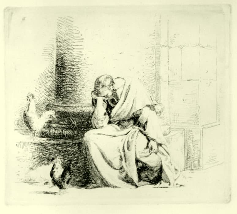 Impression d'affiche sur toile Le repentir de Pierre par Carl Heinrich Bloch 60x90cm