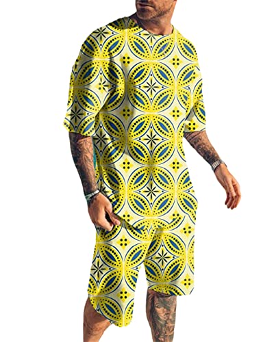 Ensemble homme lion noir et blanc vêtement été taille XL