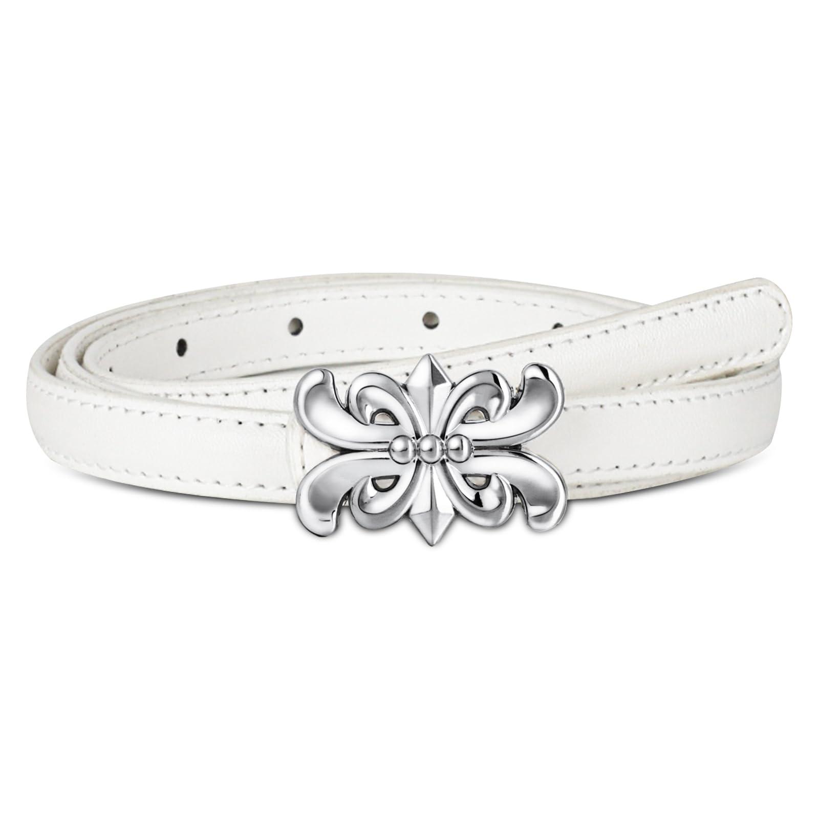 Women's Leather Belt with Buckle - Ideal for Dresses, Jeans, and Coats