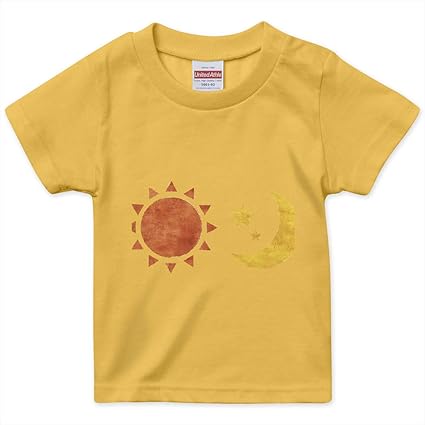 Amazon Co Jp Igsticker プリント Tシャツ キッズ 子供 90 サイズ Size おしゃれ クルーネック 黄色 イエロー バナナ色 T Shirt 00 ユニーク イラスト 太陽 月 家電 カメラ