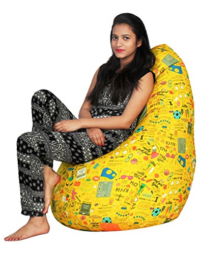 Image of Sattva Classic Back to College XXL Bean Bag Cover Without Beans - Yellow Youth