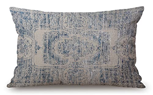 Funda de almohada vintage patrón de alfombra antiguo grunge tribal decorativo funda de almohada decoración del hogar 20x12 pulgadas funda de almohada