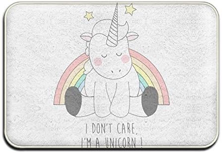 HUYF743 I Don't Care I'm A Unicorn Cool Doormat Entrance Mat Floor Mat Rug Indoor/Outdoor/Front Door/Bathroom Mats Rubber Non Slip