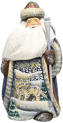 Playful Snow Santa, Woodcarved Figurine by G.DeBrekht 8214880