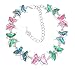 Genuine Paua Shell Butterfly Anklet - Multi Colored