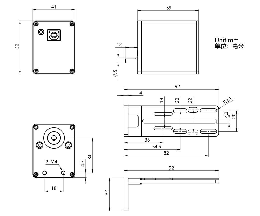 ZWO EAF USB Motorfokus Komplettset mit Handcontroller und Sensor / 5-V Stromversorgung über USB, ZWO-5V-EAF-A