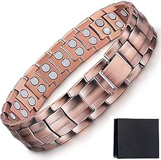 Copper Bracelets for Men with 48pcs Magnets Copper Magnetic Bracelet Adjustable, with Adjustable Tool & Gift Box