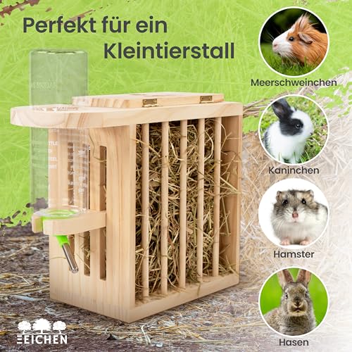 Drei Eichen Hay Rack with 500 ml Adjustable Drinking Bottle for Rabbit, Guinea Pig, Hamster - Image 5