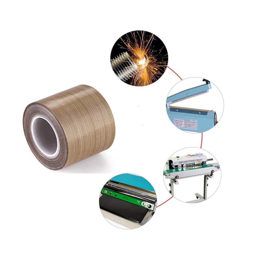 PTFE-Hochtemperatur-Isolierband – Antihaft-Klebeband for Vakuumiergeräte und Heißsiegelgeräte(0.18x1mx10m withadhesive 10pcs)