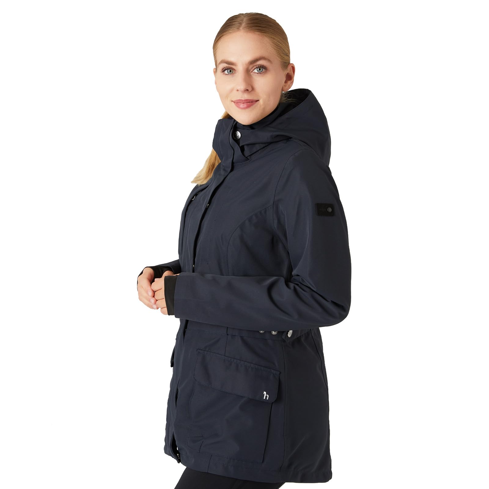 HORZE Damen Reitjacke Jadine, leichte Winterreitjacke wasserdicht und atmungsaktiv, Blau, 44