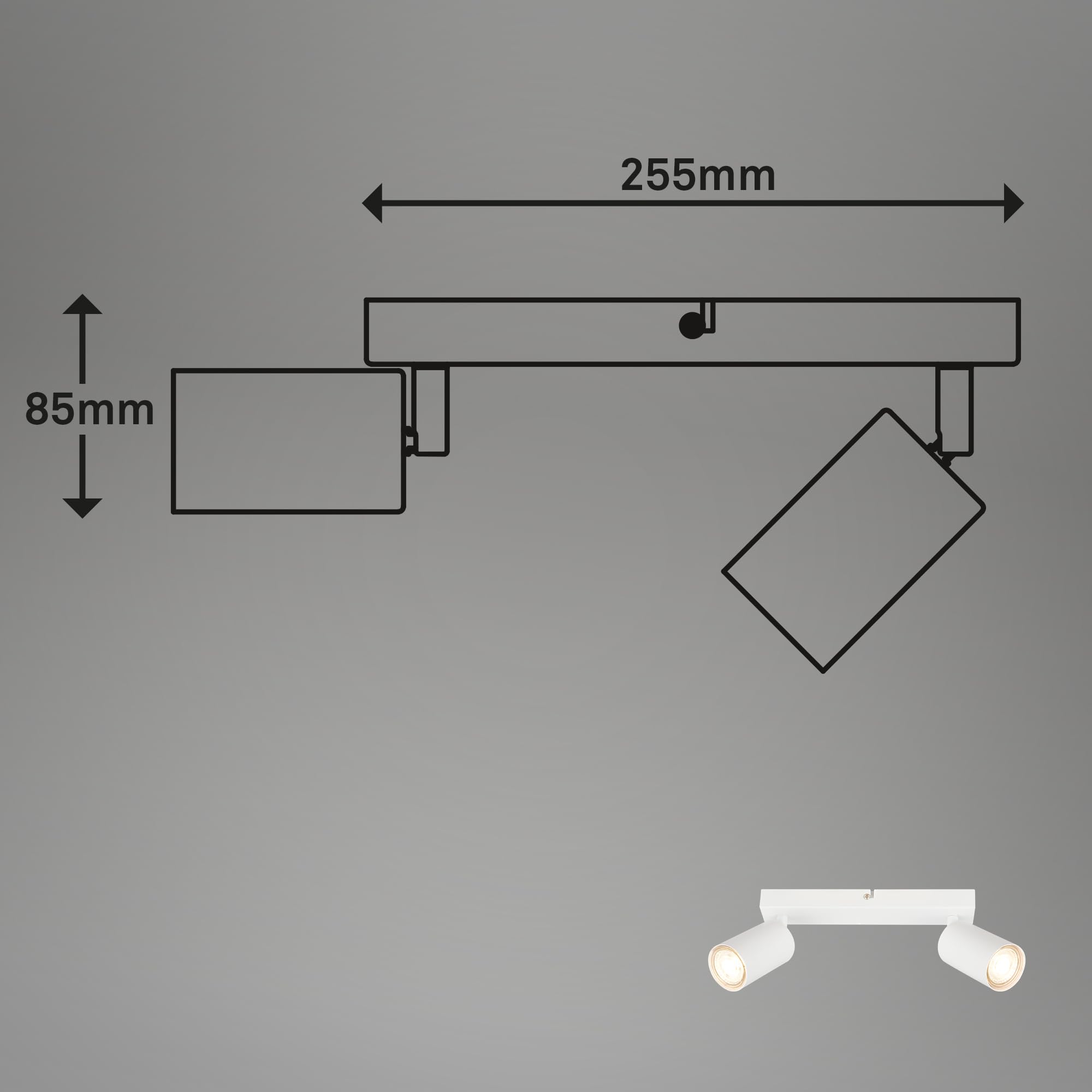 Applique Murale Réglable GU10 - Spot Orientable Noir 9W Max