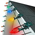 C9 LED Christmas Lights Outdoor, 99 Feet 150 LED C9 String Lights with 150 Spring Clips, Waterproof Connectable Christmas Tree Lights for Outside Roofline Patio Home Xmas Decor, Multicolor