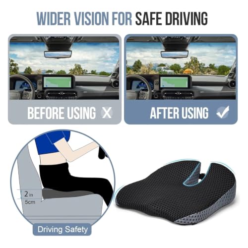 Cojín de asiento de coche ergonómico, elevador y ajustable 3