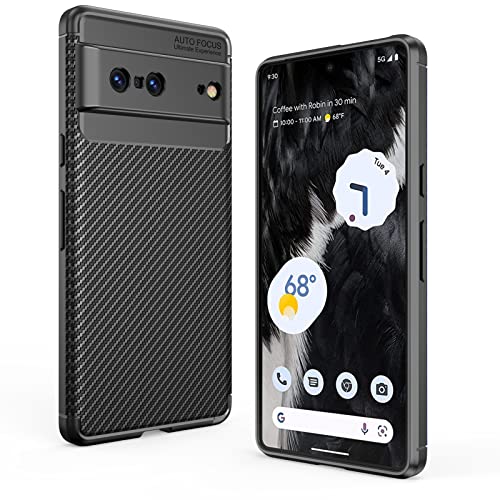 Lopnord Google Pixel 7 ケース カバー 2022 ビジネス型ケース グーグルピクセル7 カバー TPU素材 カーボンパターンモデル ソフト 軽量 指紋防止 滑り防止 耐衝撃 取り外し簡単 グーグルピクセル7 ケース Google Pixel 7 専門 保護ケース (黒色)