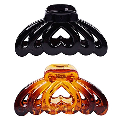 Suoirblss 2 presilhas de cabelo em forma de coração para mulheres e meninas, prendedores de cabelo g