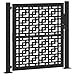 vidaXL Gartentor Schwarz 105x106 cm Stahl Kreuz-Design, Zauntor, Outdoor Tor, Eisentor, Sicherheitstor, Einfahrtstor, Metall Zauntor, Gartentor Metall