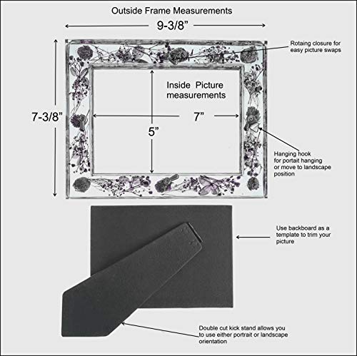 Walcohome 5X7 Purple Floral Picture Unique Wall And Tabletop Frame Great Christmas Decoration Meets Your Best Moments. 5X7 Acrylic Purple Frame To Present And Protect Your Most Cherished Memories! #TOP4